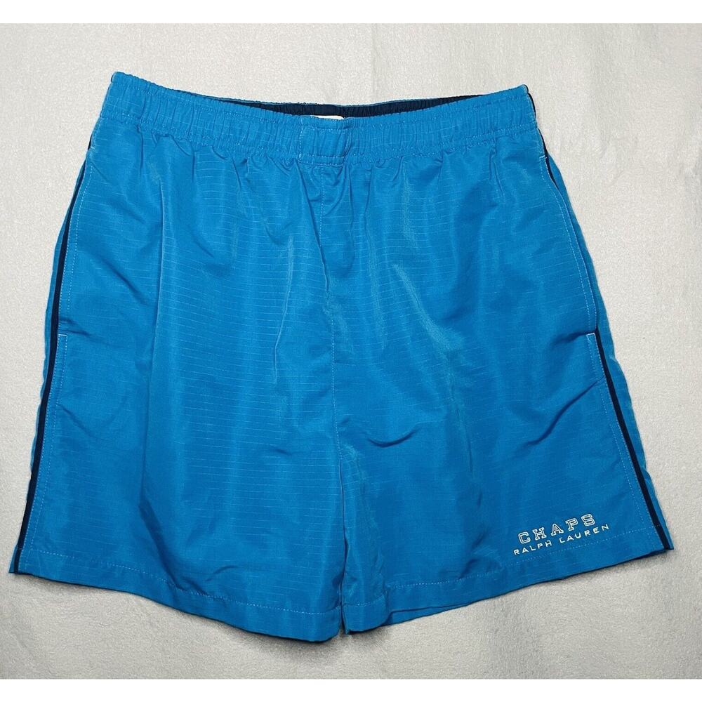 Chaps Ralph Lauren Blue Swim Trunks Size Large Vintage